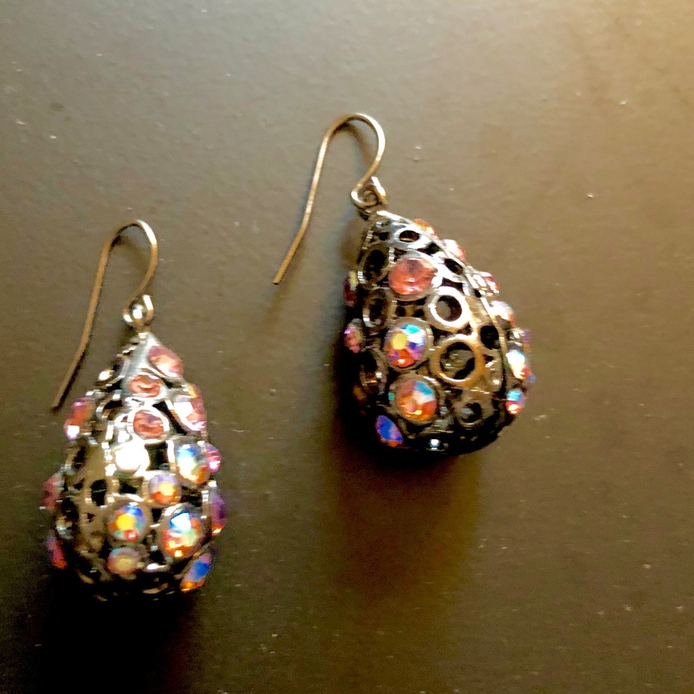 Iridescent Crystal Drop Earrings